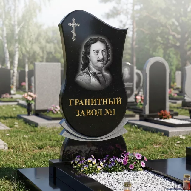 215 Памятник фигурный бутон с неполированной гармошкой