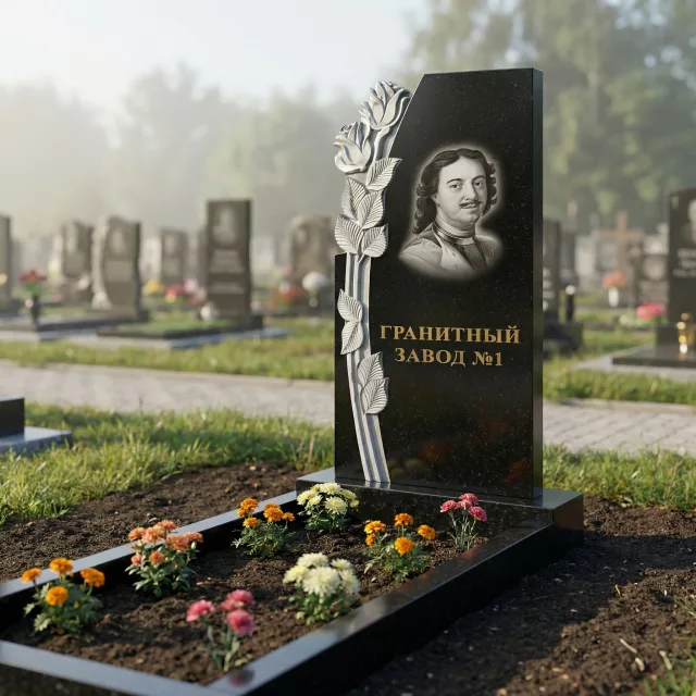 3002 Ритуальный памятник с розой