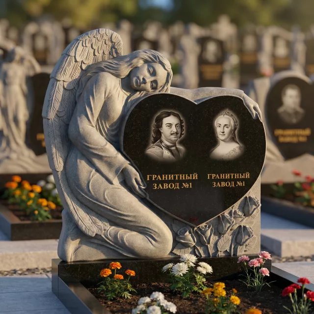 3217 Памятник резной с ангелом