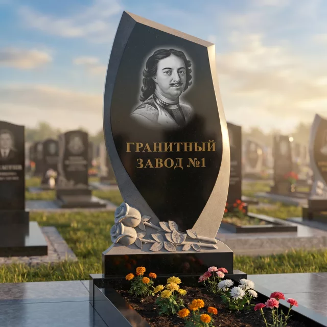 3104 Памятник резной с розами