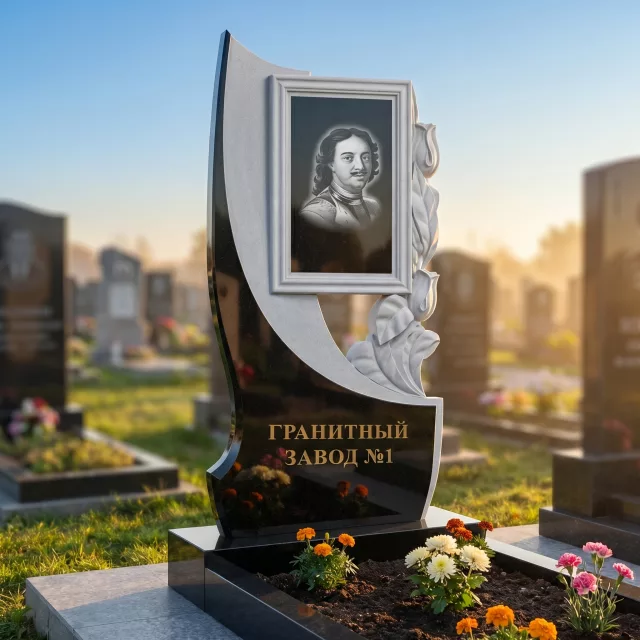 3090 Мемориальное надгробие портрет с цветами