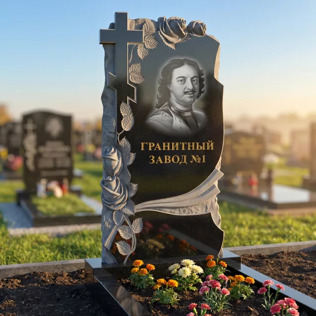 3102 Памятник резной розы с крестом