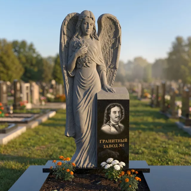 3178 Памятник резной с ангелом
