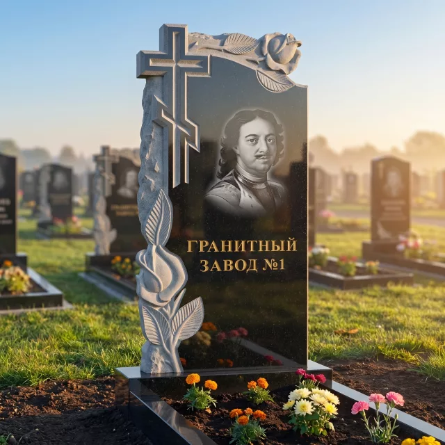 3112 Памятник резной розы с крестом