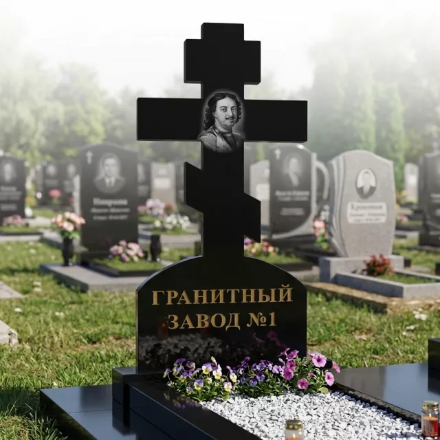 142 Памятник большой крест слитый с голгофой