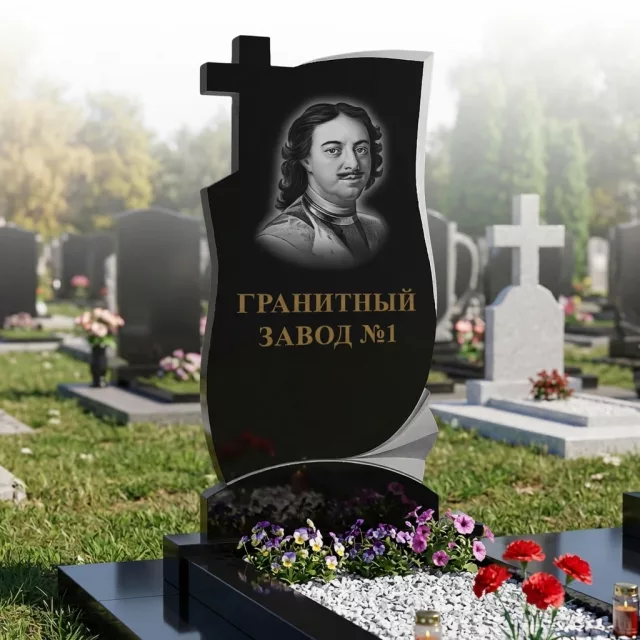 131 Памятник волна с крестом и гармошкой