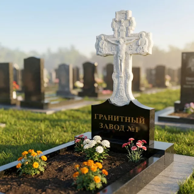 3017 Ритуальное надгробие с крестом распятие