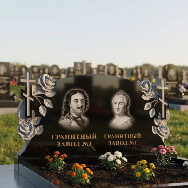 3204 Памятник резной парная розы