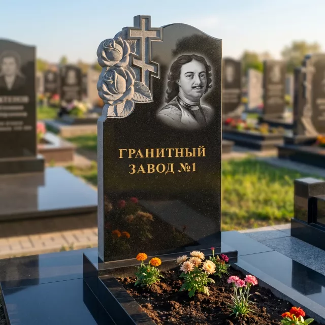 3154 Надгробие резное с крестом и розами