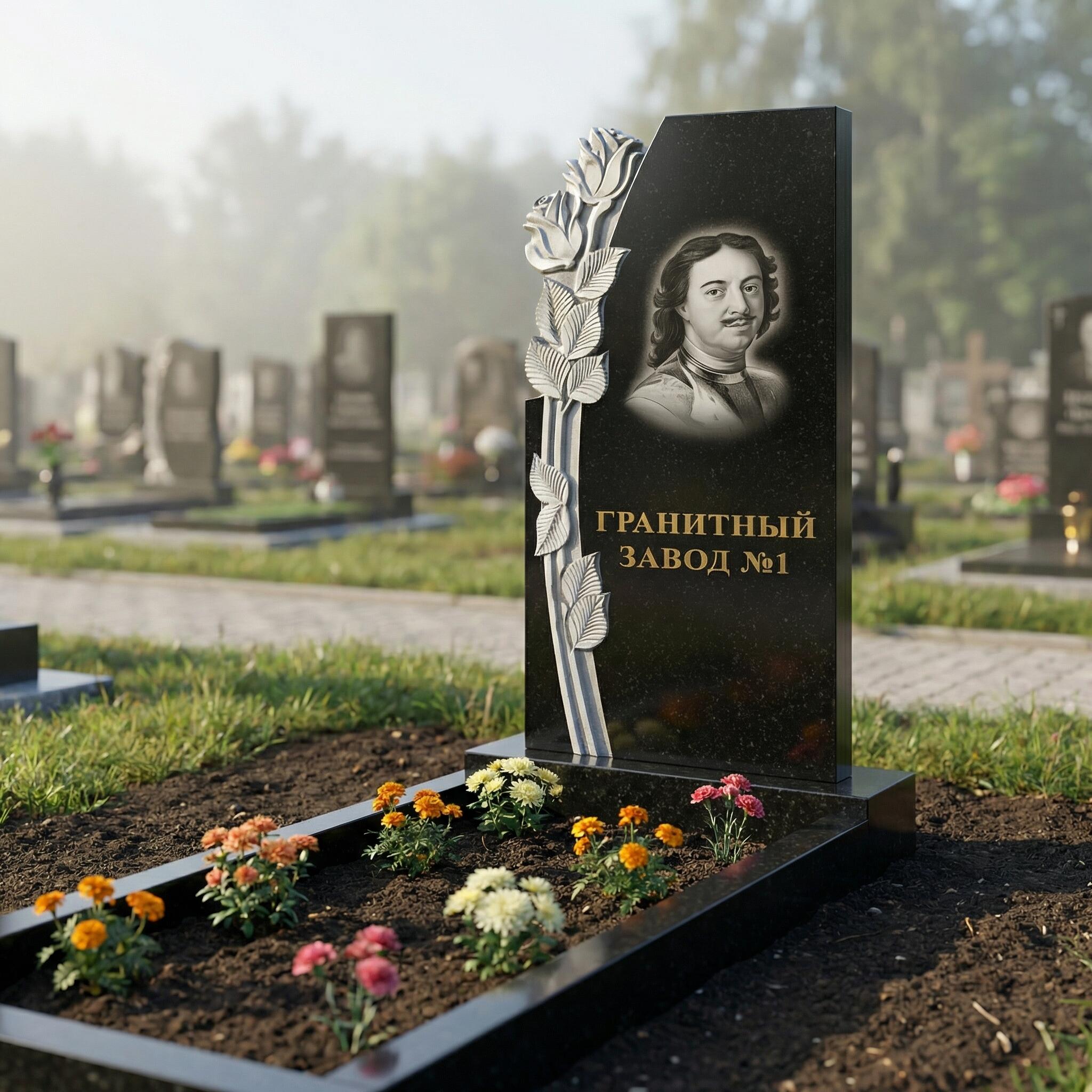 3002 Ритуальный памятник с розой