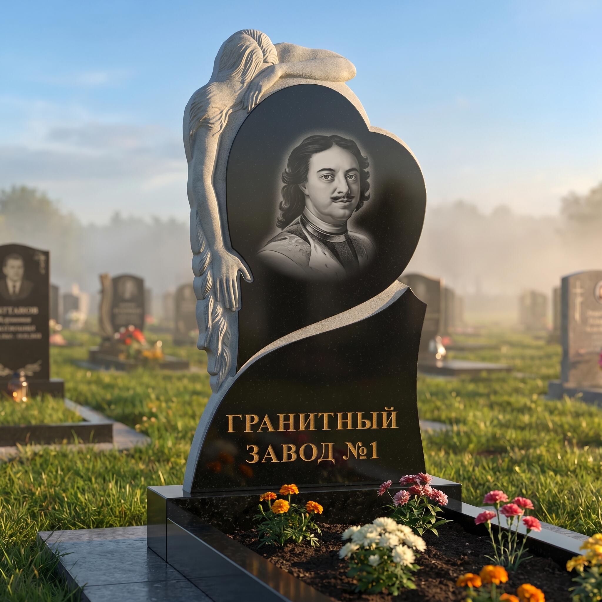 3077 Мемориальное надгробие ангел с сердцем