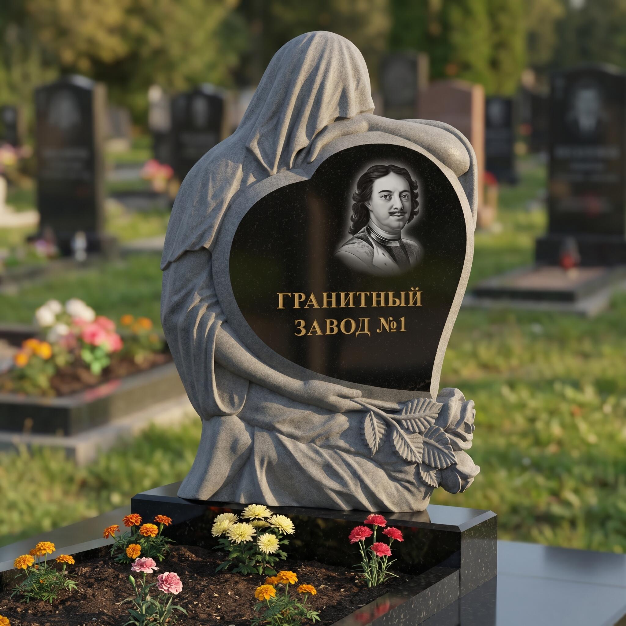 3116 Надгробие резное с плачущим ангелом